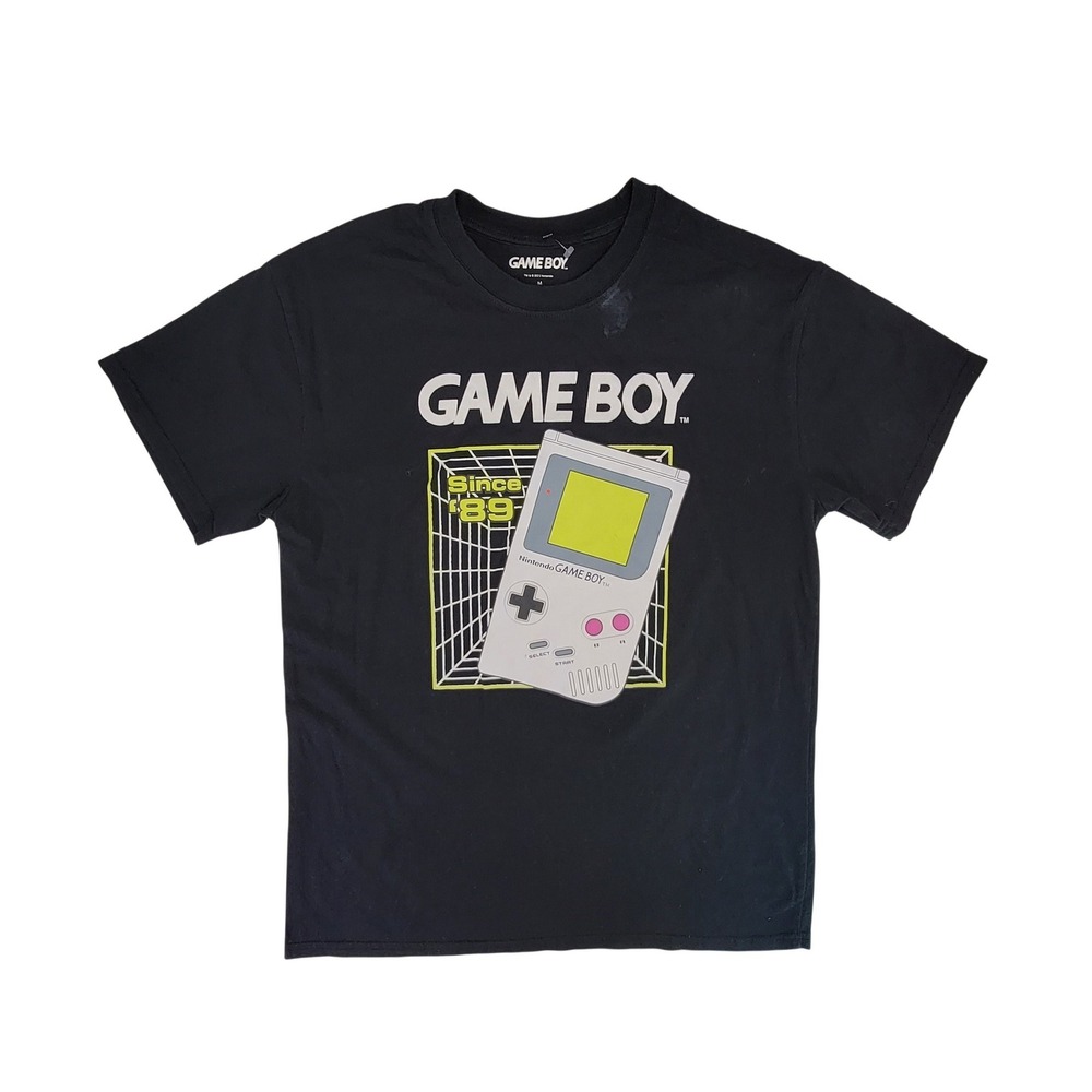 Nintendo Game Boy T Shirt Black Graphic Print Retro Gaming Mens Size‎ M